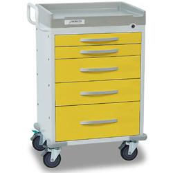 Detecto RC33669YEL Rescue Isolation Medical Carts 5 Drawers (Yellow)